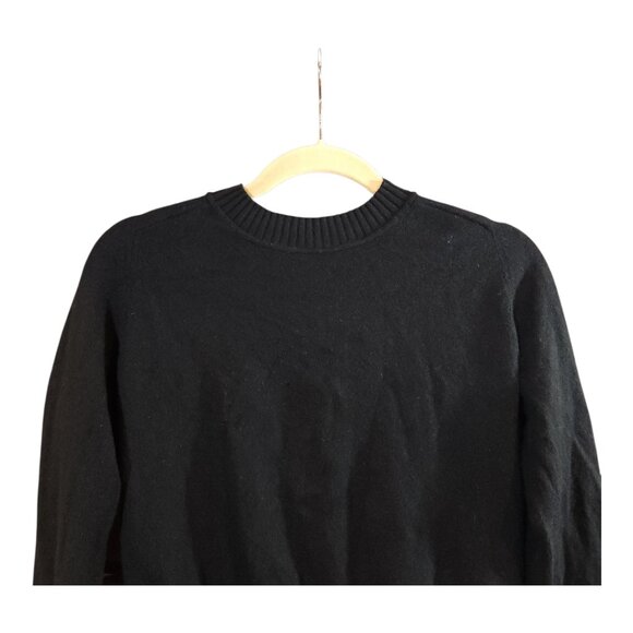 Everlane ReCashmere Black Wool Cashmere Blend Crewneck Sweater Cozy Women's M - Picture 5 of 8